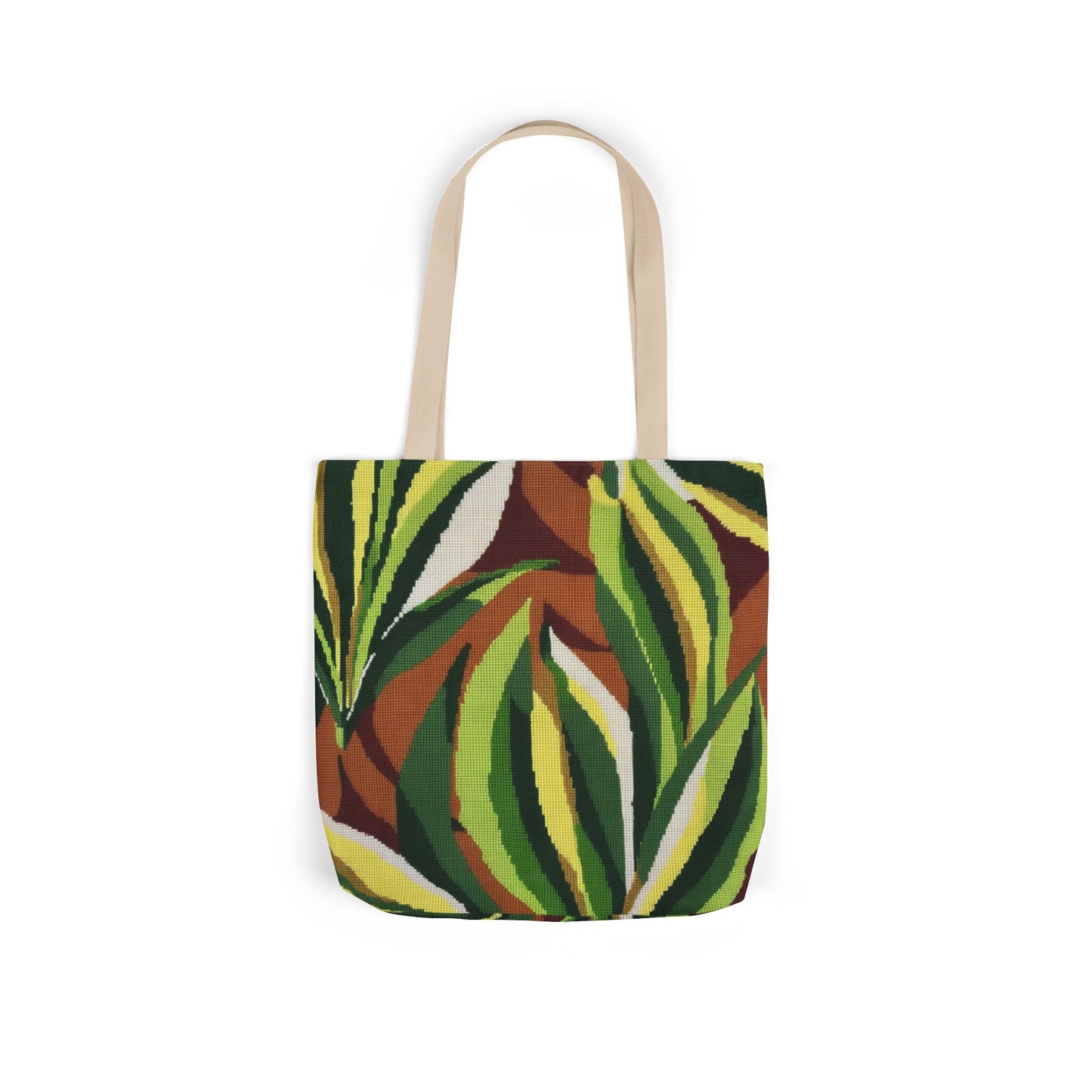 Botanical Leaves Canvas Tote — Green Tropical Leaf Print