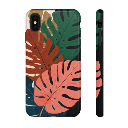 Tropical Monstera Phone Case — Colorful Leaf Protective Tough Case