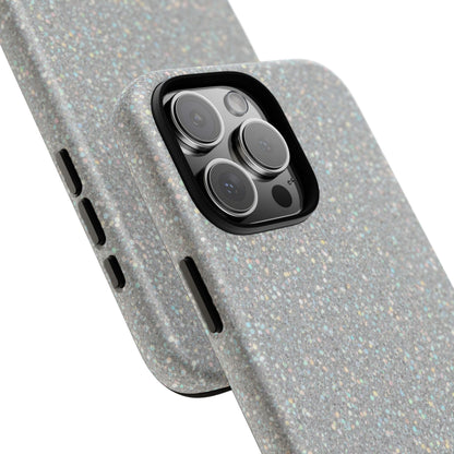 Glitter Silver Tough Phone Case — Sparkling Protective Phone Case