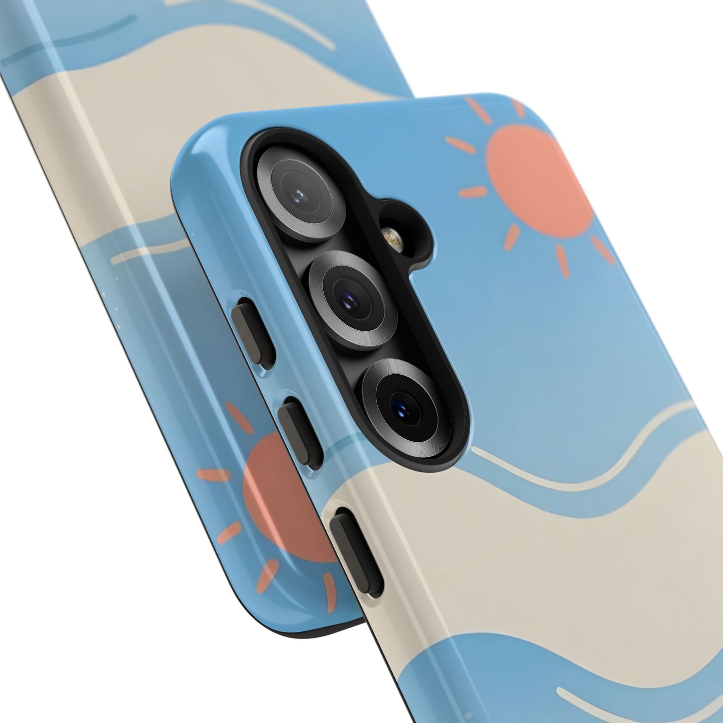 Beach Waves Tough Phone Case — Summer Sun & Seashell Protective Cover