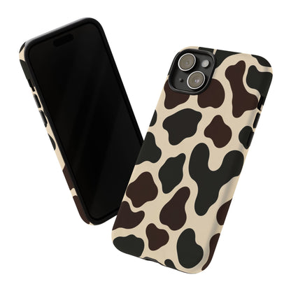 Cow Print Phone Case — Black & Cream Protective  Case