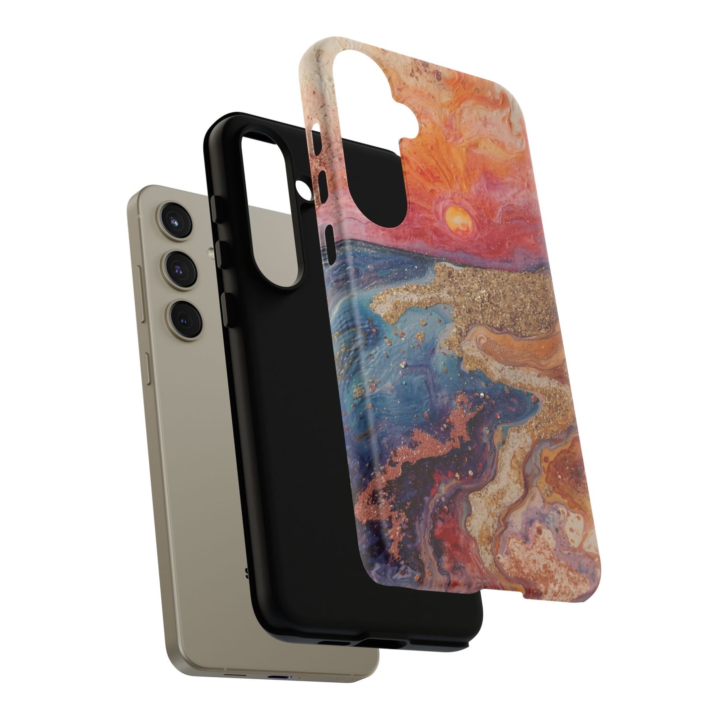Sunset Coast Phone Case — Colorful Abstract Beach Art Tough Case