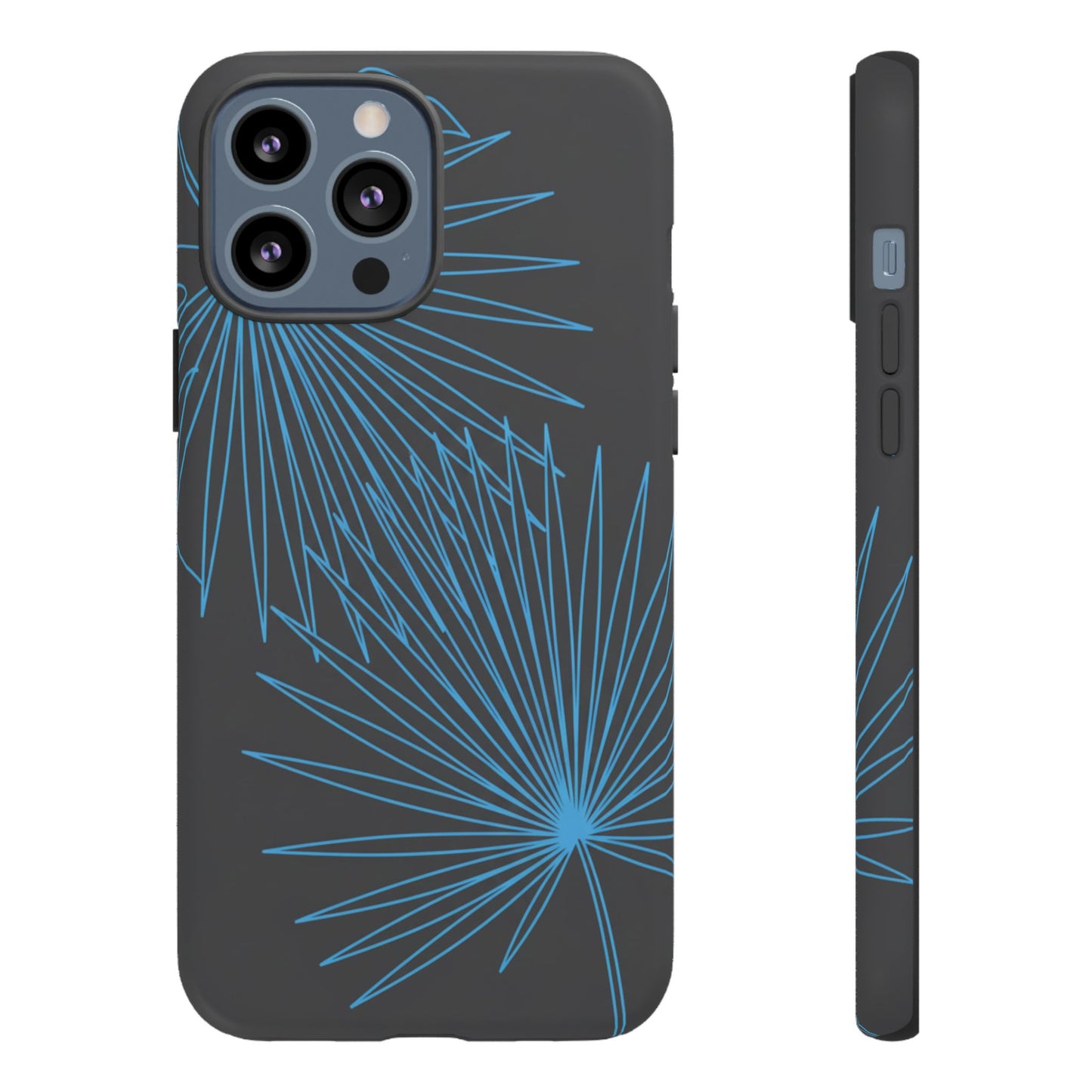 Blue Dandelion Burst Tough Phone Case — Protective Floral iPhone Cover