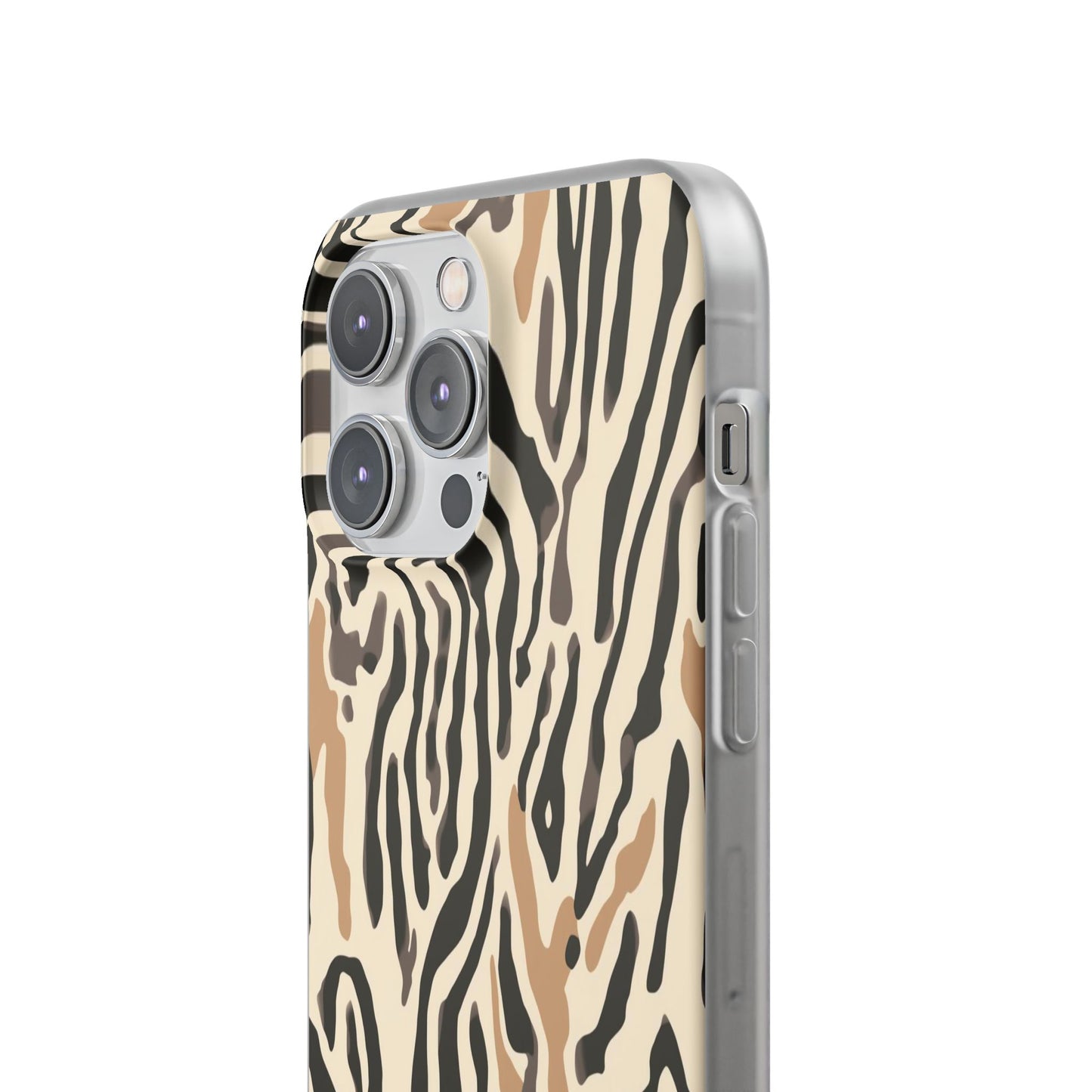 Zebra Stripe Phone Case – Neutral Animal Print Flexi Case