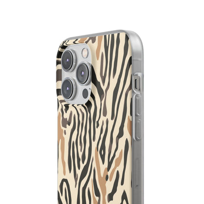 Zebra Stripe Phone Case – Neutral Animal Print Flexi Case