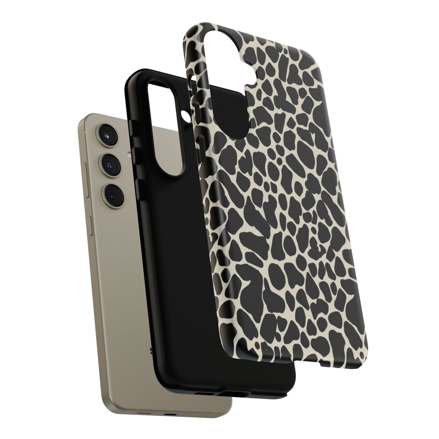 Black and White Cowhide Phone Case — Protective Tough Case