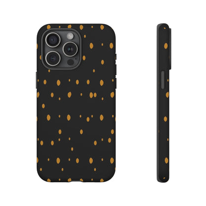 Black & Gold Dot Tough Phone Case — Protective Sparkle Pattern