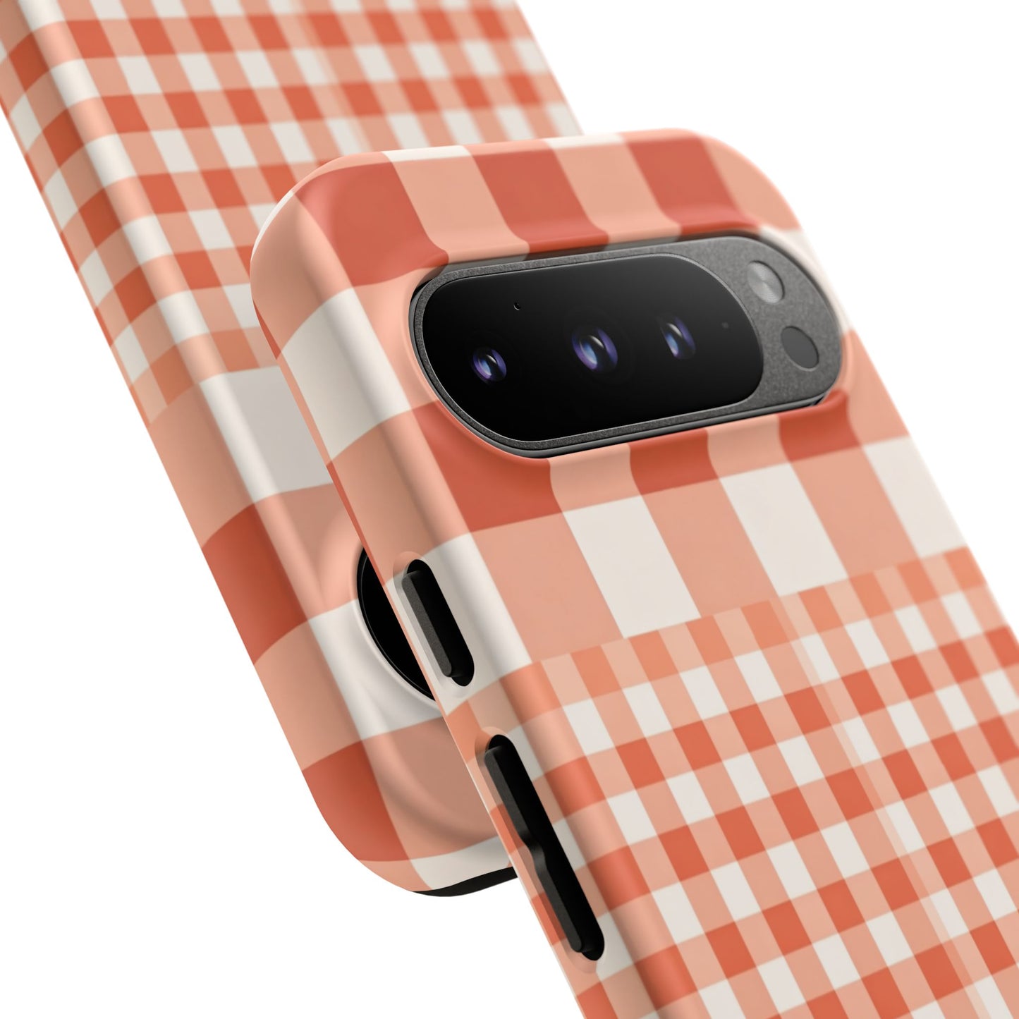 Buffalo Check Tough Phone Case — Orange Gingham Protective Cover