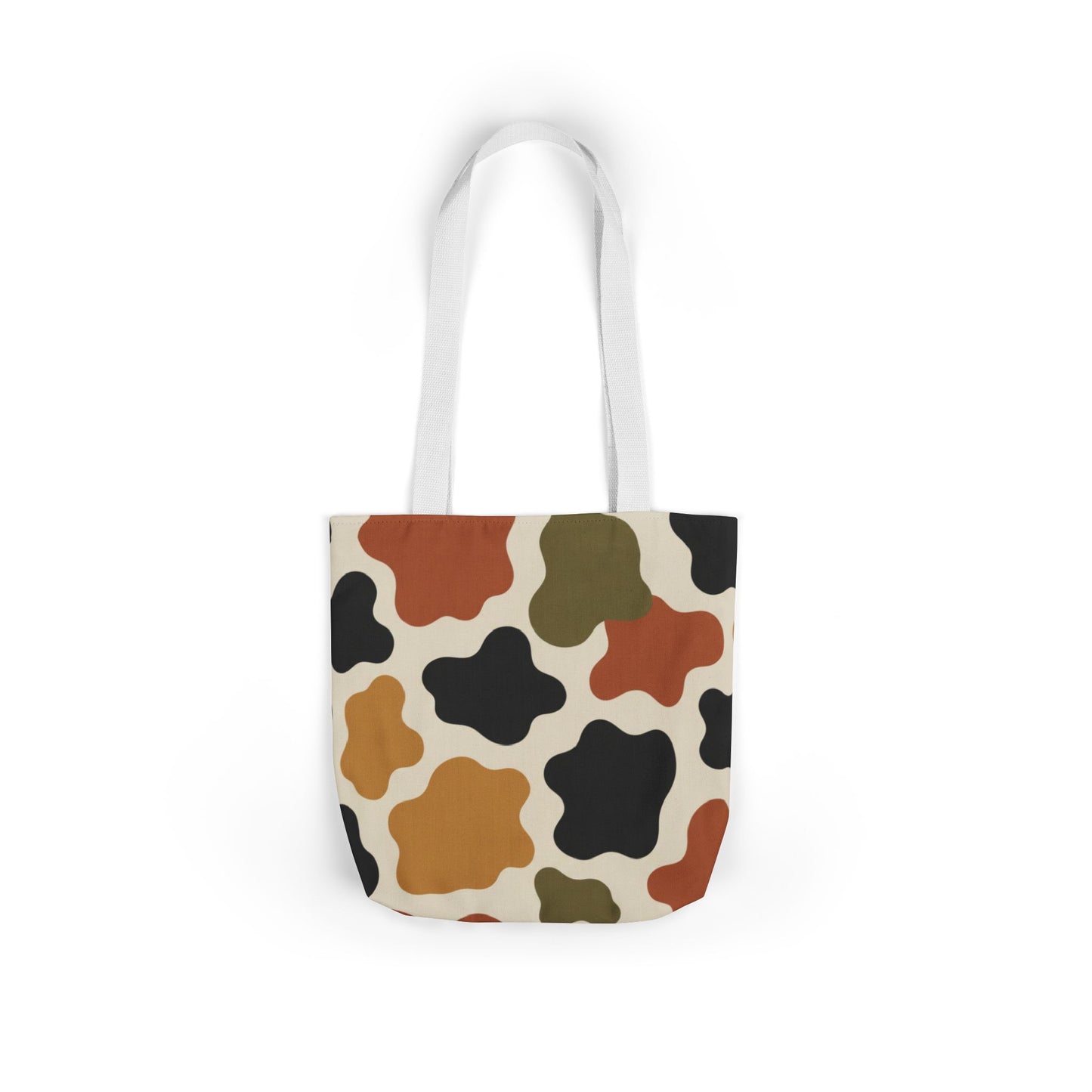 Abstract Earth-Tone Pattern Canvas Tote Bag