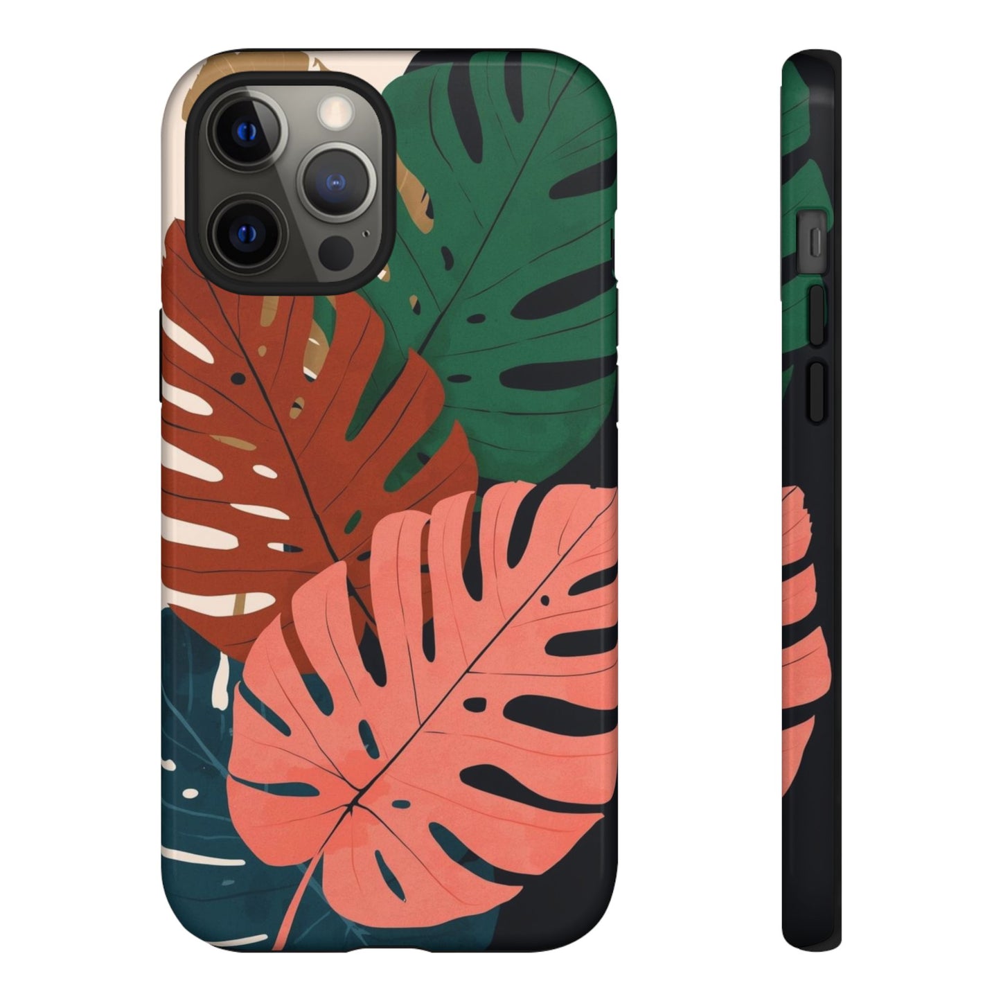 Tropical Monstera Phone Case — Colorful Leaf Protective Tough Case