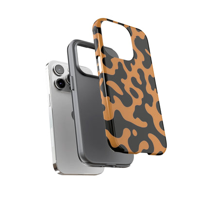 Leopard Print Phone Case — Orange & Black Tough Pattern Protective Cover