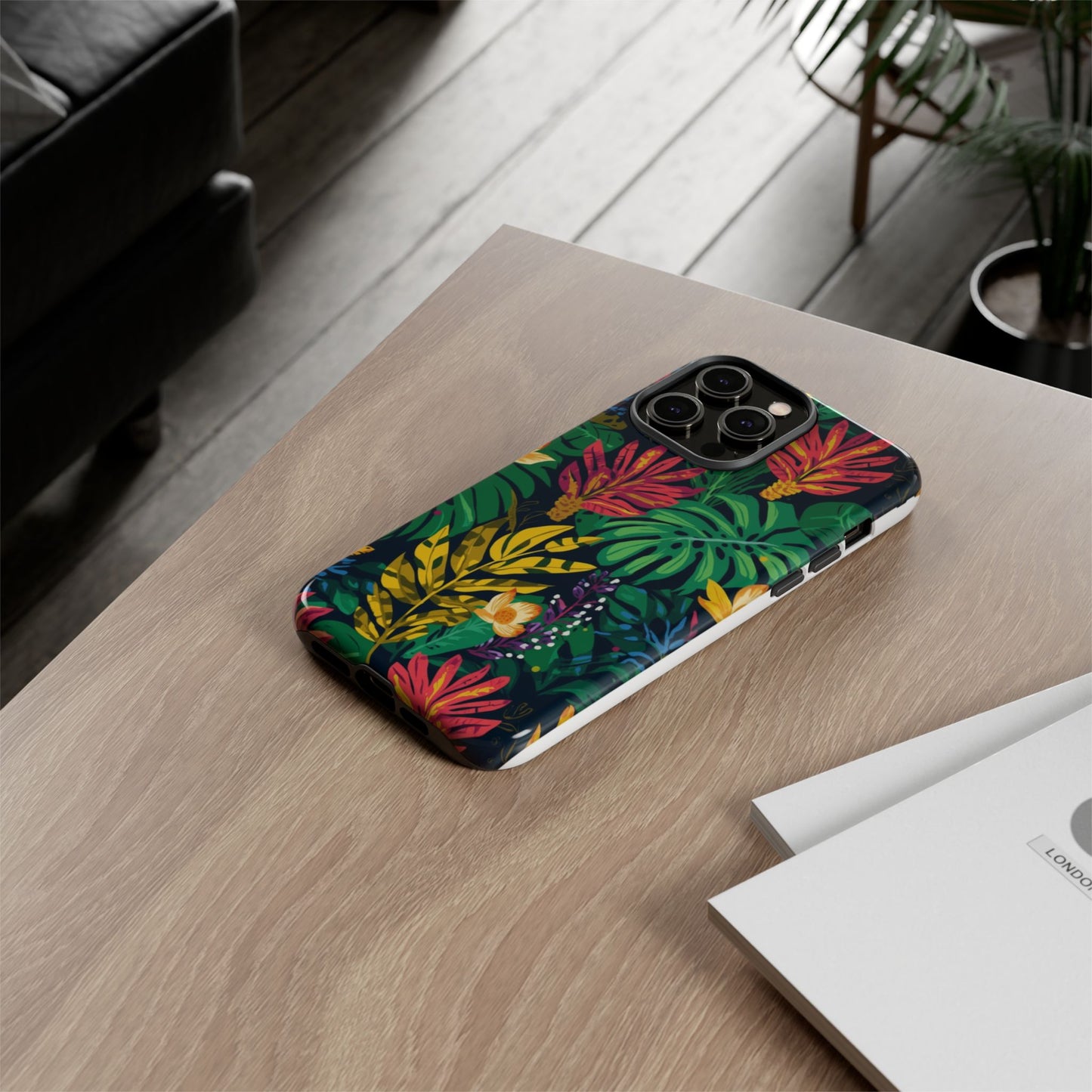 Tropical Floral Phone Case — Vibrant Jungle Leaf Protective Cover