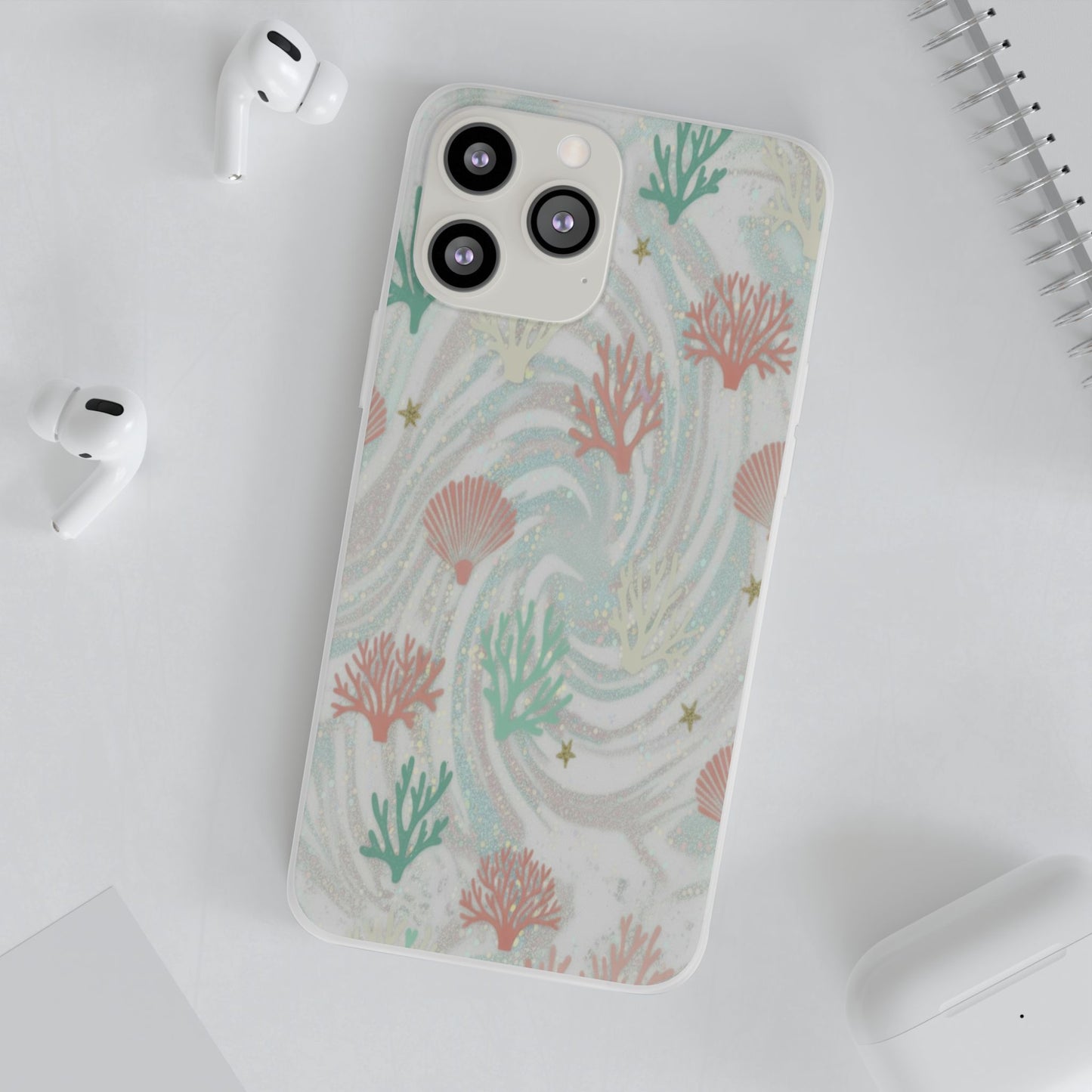 Pastel Seashell Phone Case — Coral Reef Wave iPhone Cover