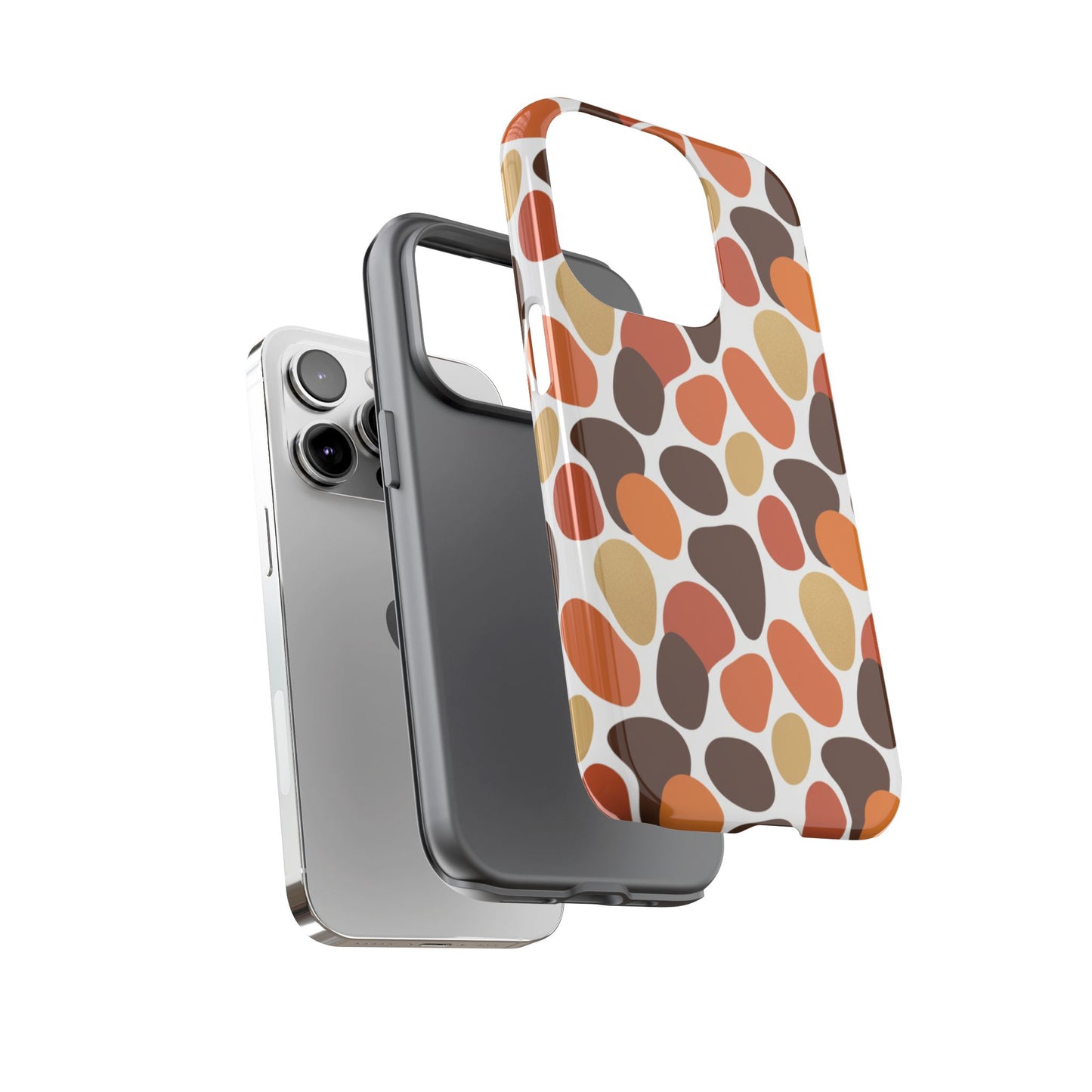Phone Case — Retro Pebble Pattern in Warm Autumn Colors