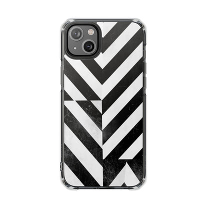 Clear Magnetic Phone Case — Bold Black & White Chevron Impact Design