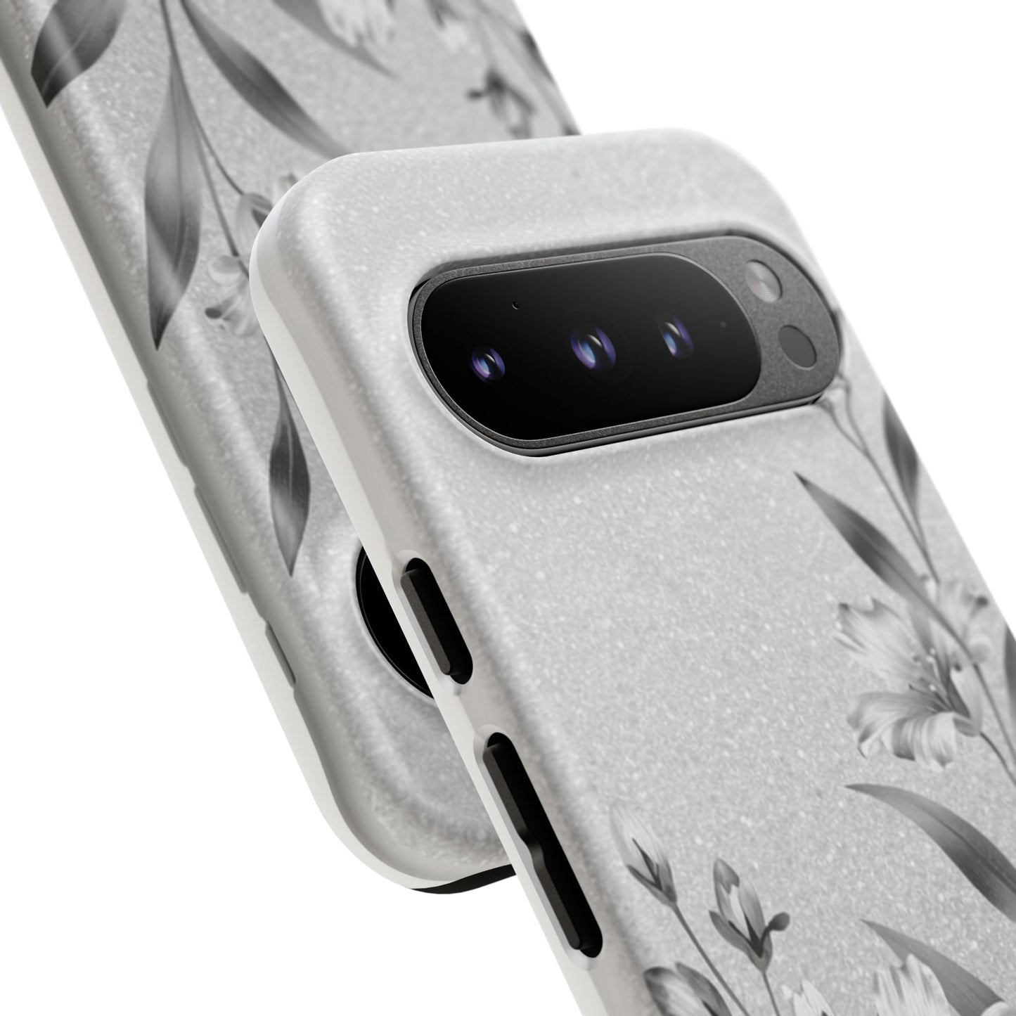 Floral Monochrome Phone Case — Elegant Black & White Lily Design
