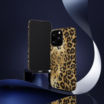 Leopard Print Tough Phone Case — Durable Protective iPhone Cover