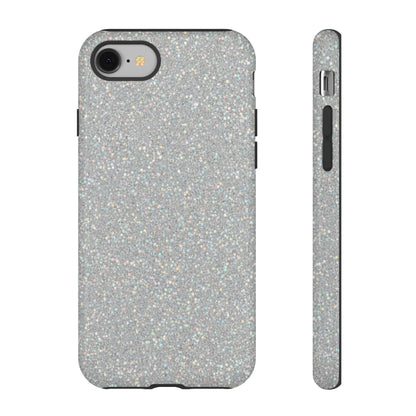 Glitter Silver Tough Phone Case — Sparkling Protective Phone Case