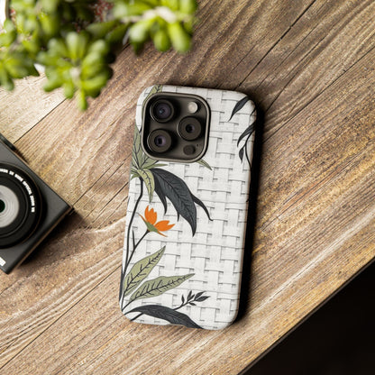 Floral Woven Tough Phone Case — Protective Botanical iPhone Cover