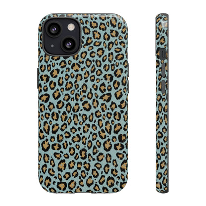 Leopard Print Tough Phone Case - Blue Cheetah Protective Cover