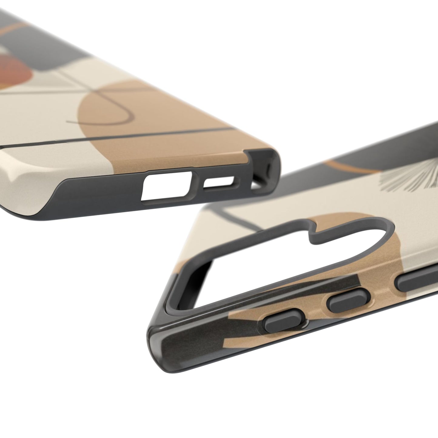 Abstract Earth Tone Phone Case — Mid-Century Minimalist Tough Case