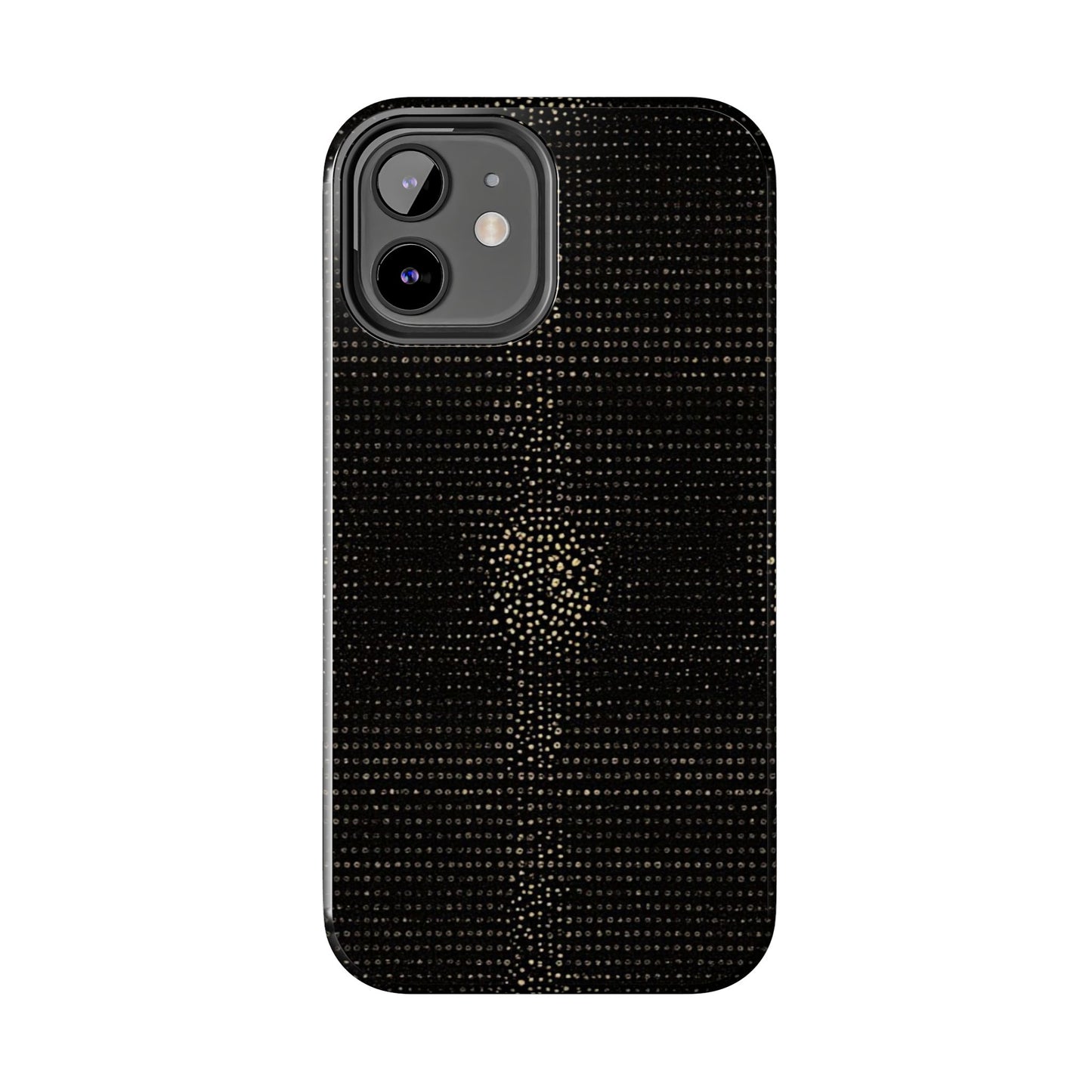 Tough Phone Case — Black Textured Metallic Dot Shield