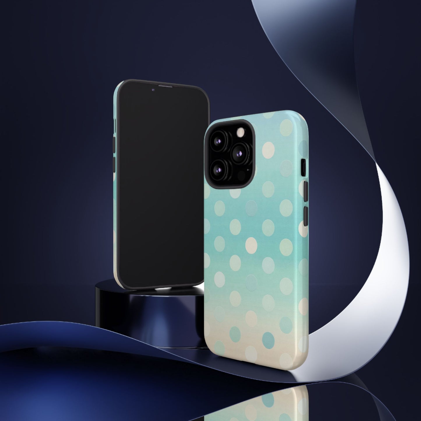 Abstract Palm Tough Phone Case — Minimal Coastal Blue Protective Cover
