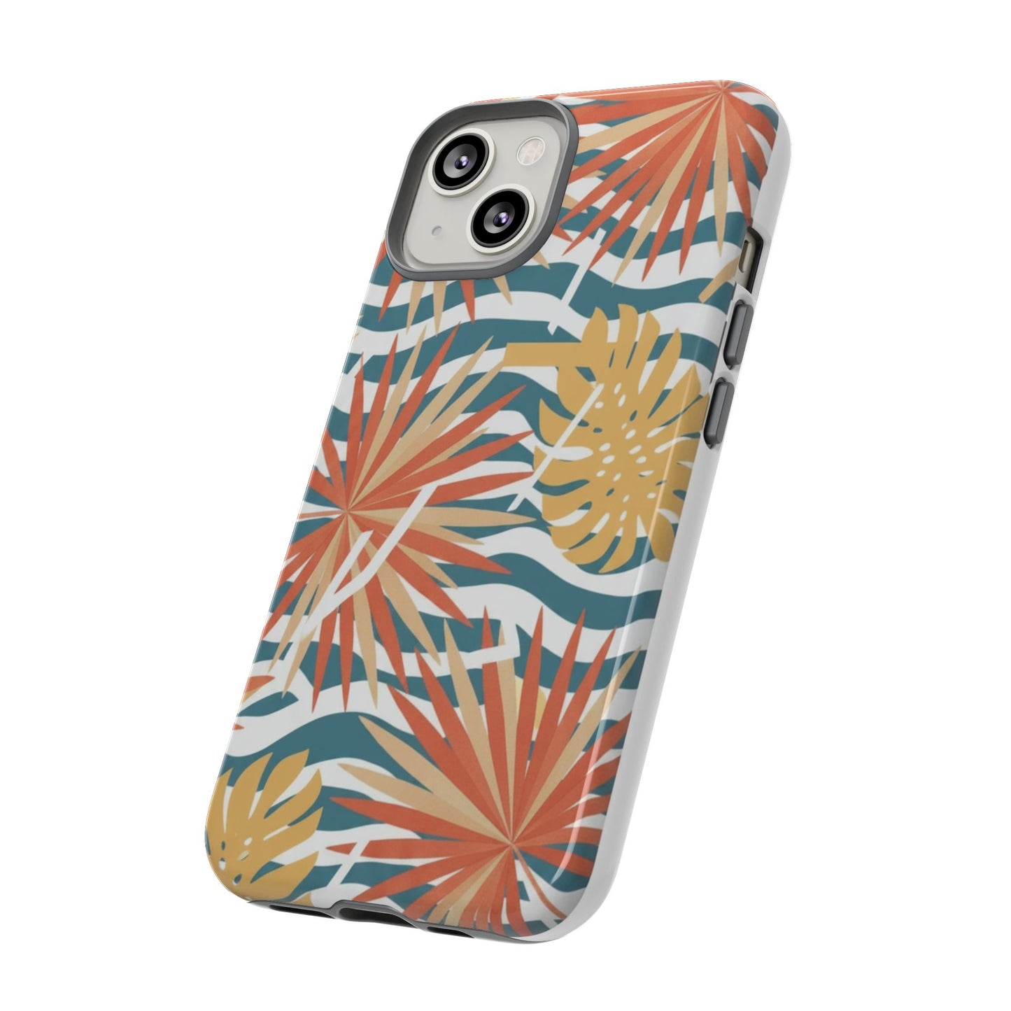 Tropical Palm Tough Phone Case – Retro Wave Floral Protective Cover