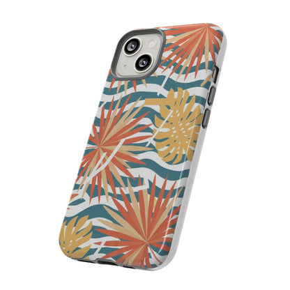 Tropical Palm Tough Phone Case – Retro Wave Floral Protective Cover