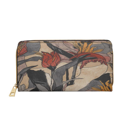 Women's Slate Botanical Wallet - Vegan Floral Wallet