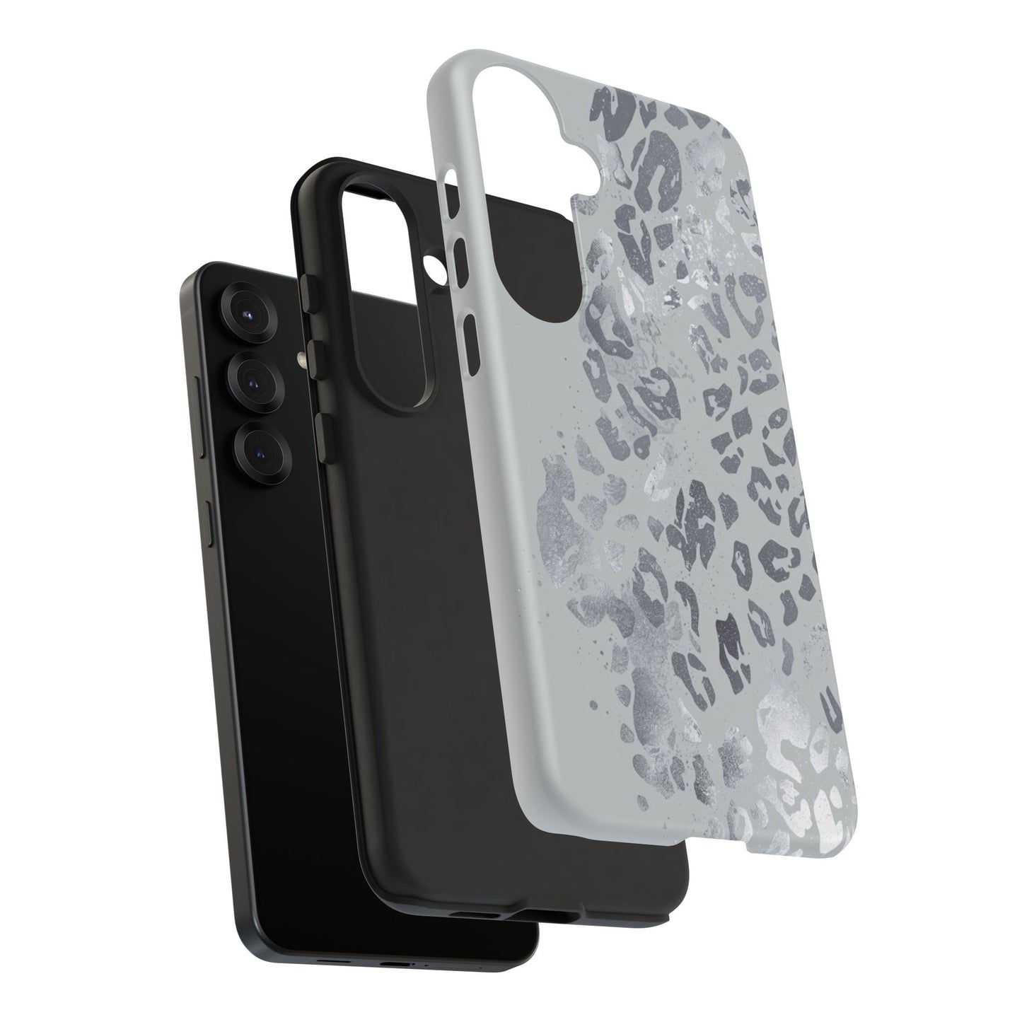 Gray Leopard Print Tough Phone Case