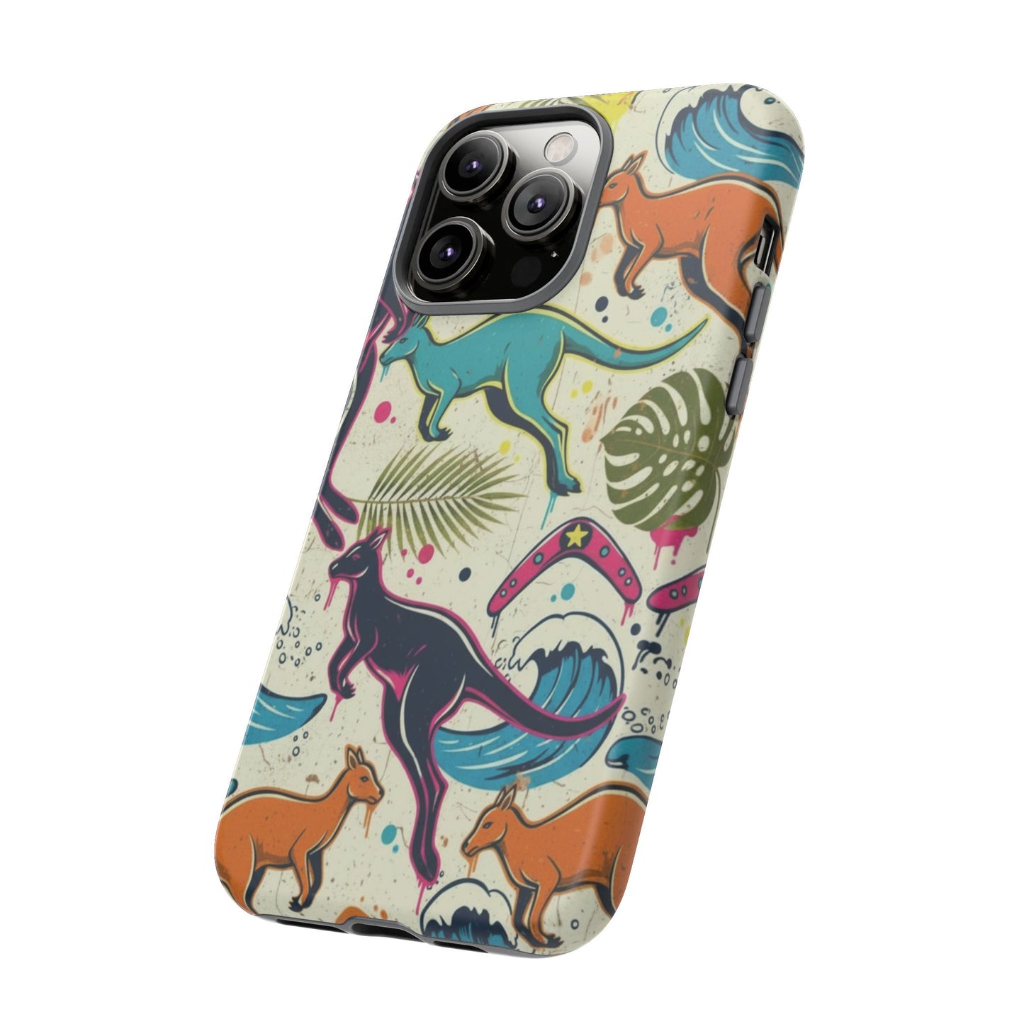 Tough Cases — Colorful Surfing Kangaroo Phone Case
