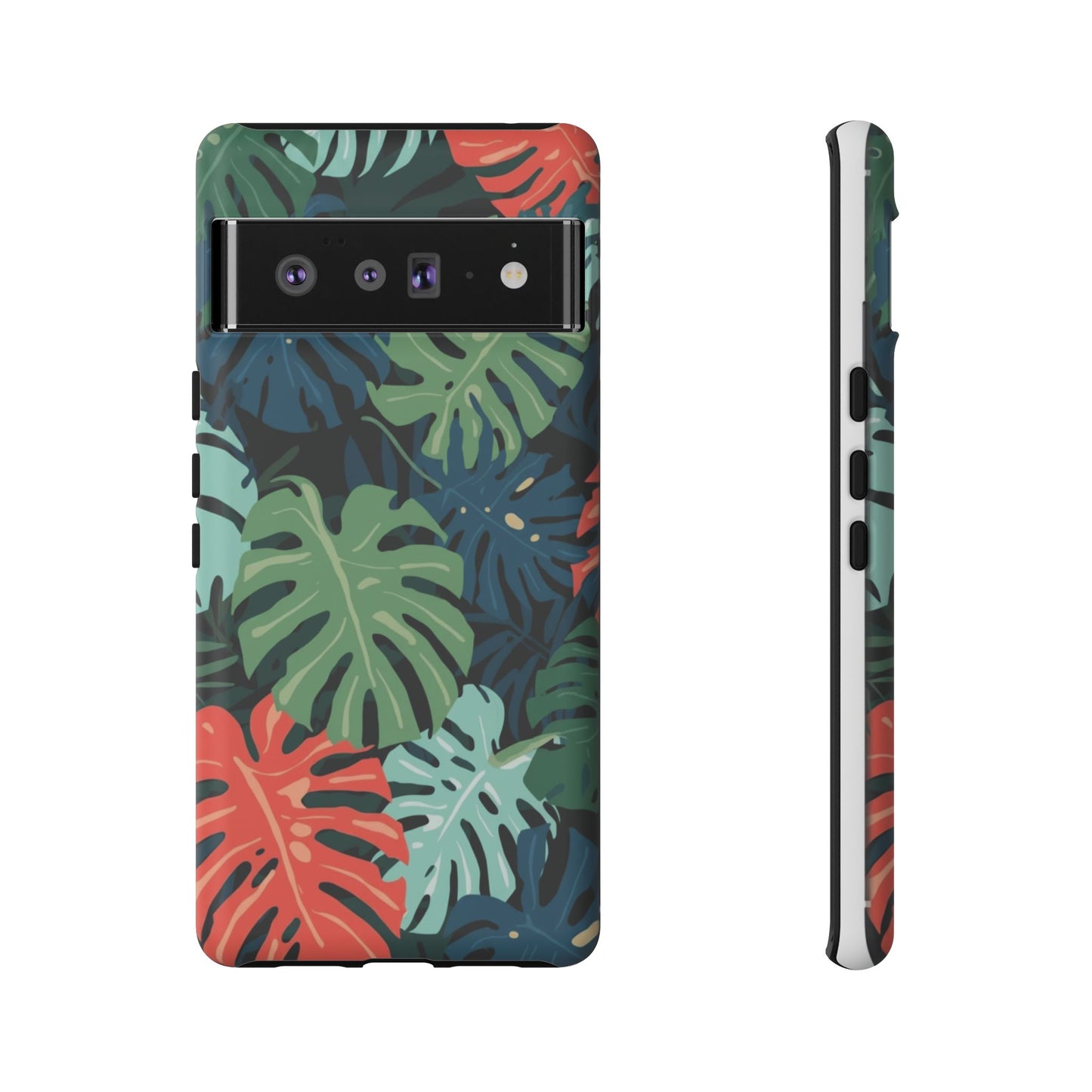 Tropical Monstera Phone Case — Colorful Leaf Protective Tough Case