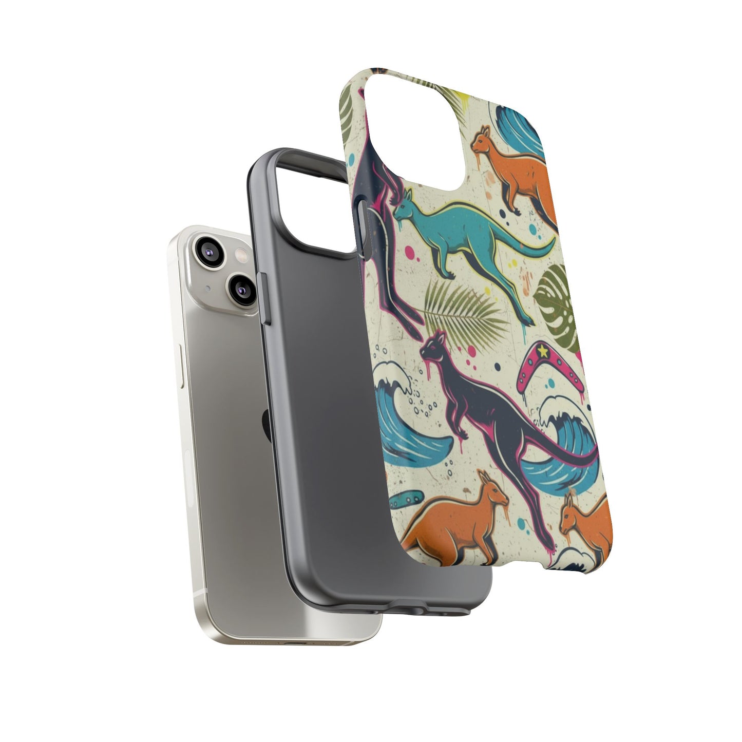 Tough Cases — Colorful Surfing Kangaroo Phone Case