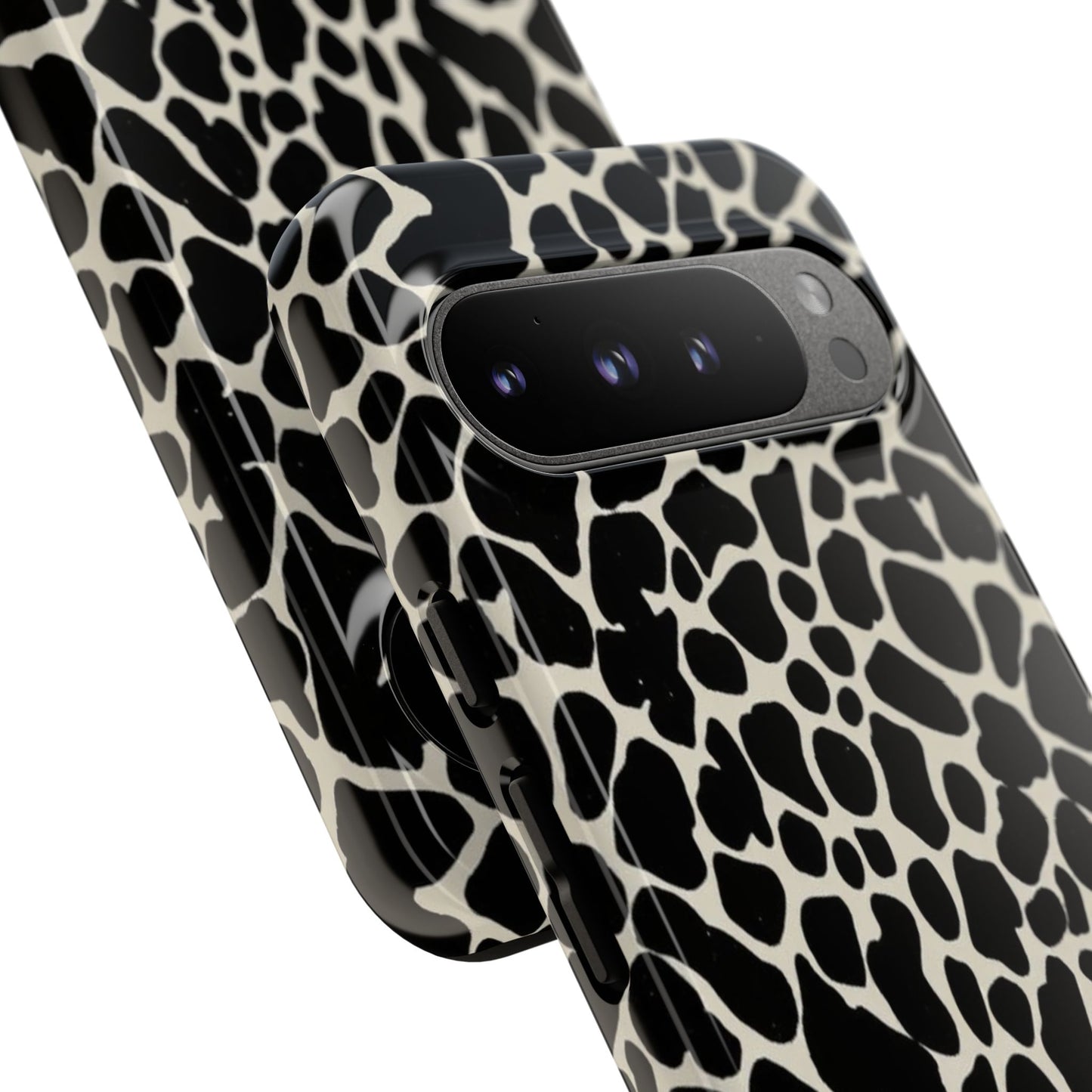 Black and White Cowhide Phone Case — Protective Tough Case