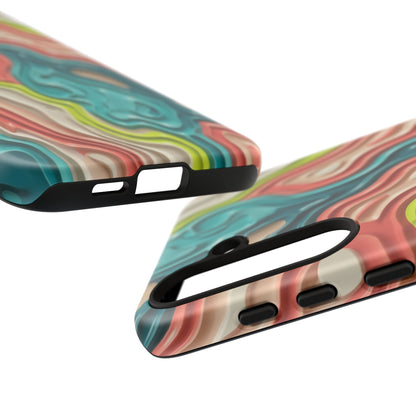 Abstract Contour Phone Case — Colorful Topographic Pattern Tough Case