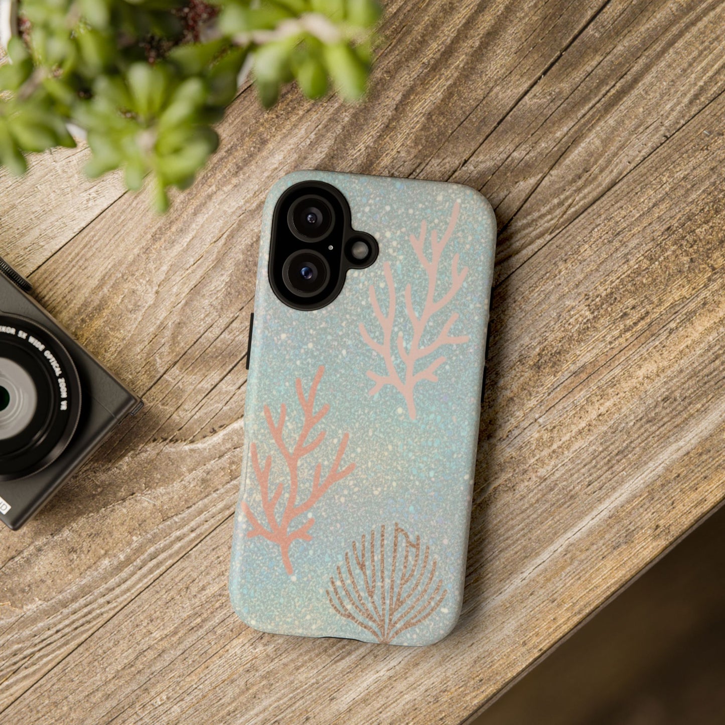 Seafoam Sparkle Phone Case – Coral & Seashell Tough Case