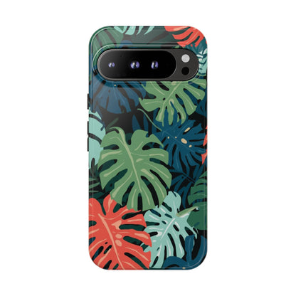 Tropical Monstera Phone Case — Colorful Leaf Protective Tough Case