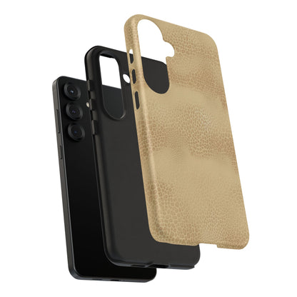 Tan Distressed Leather Texture Phone Case — Rugged Protective iPhone Cover