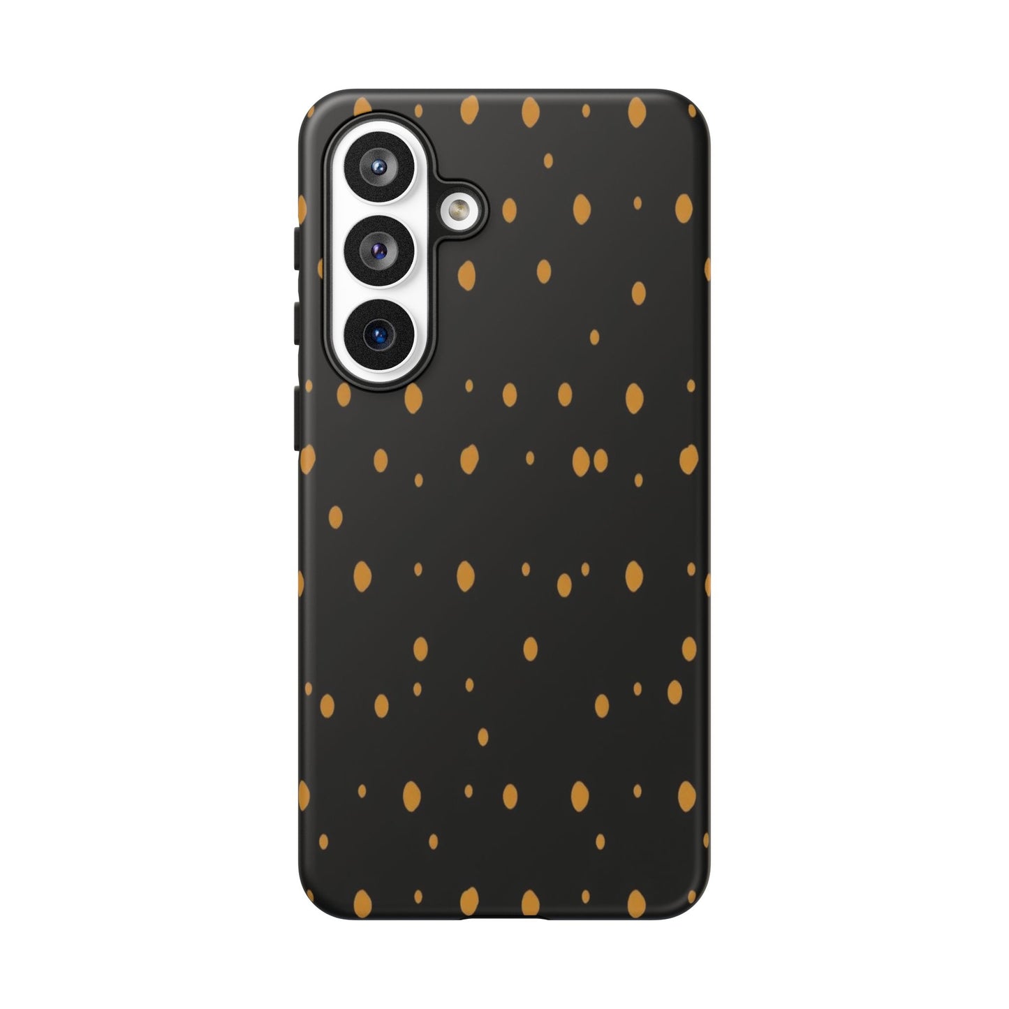 Black & Gold Dot Tough Phone Case — Protective Sparkle Pattern