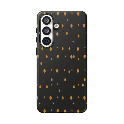 Black & Gold Dot Tough Phone Case — Protective Sparkle Pattern