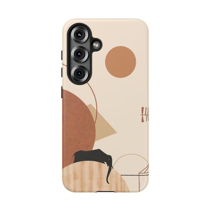 Abstract Earth Tones Phone Case — Minimal Geometric Design