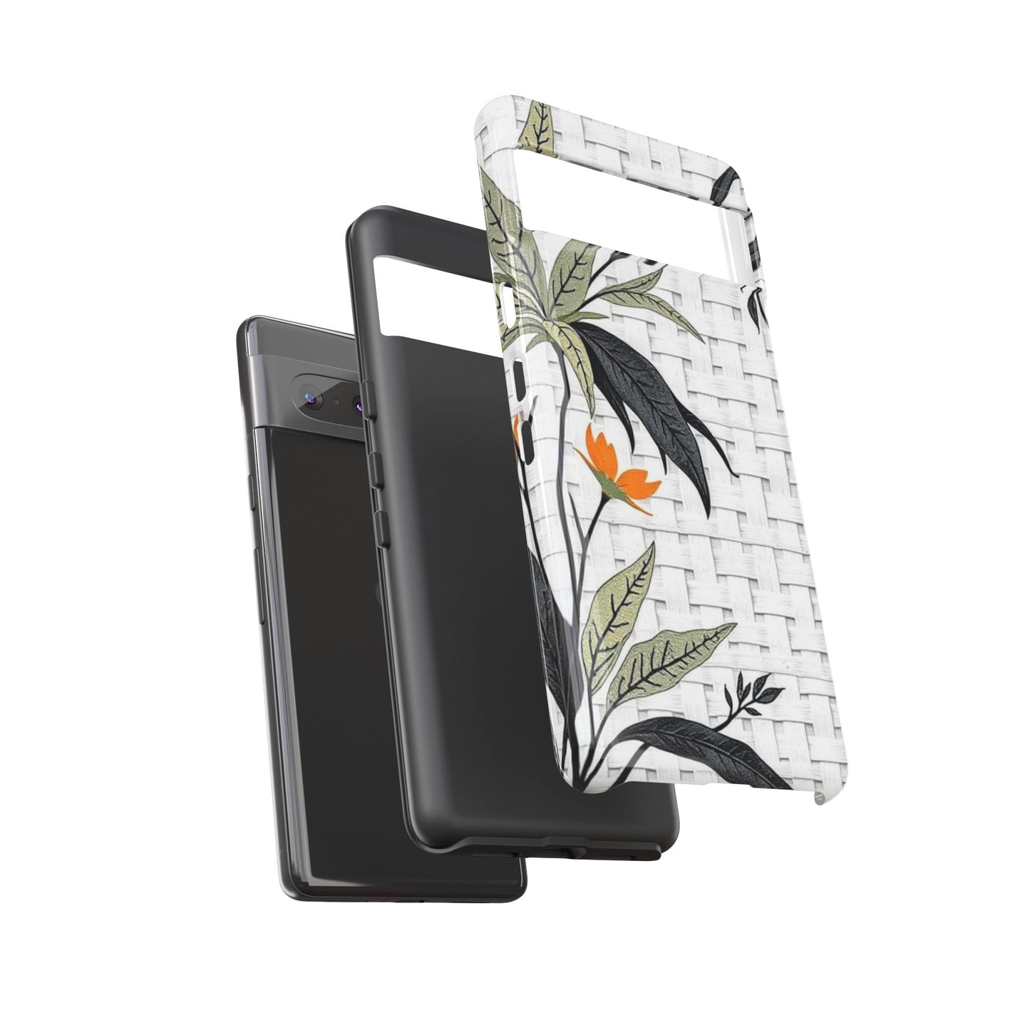 Floral Woven Tough Phone Case — Protective Botanical iPhone Cover