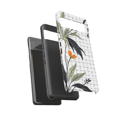 Floral Woven Tough Phone Case — Protective Botanical iPhone Cover