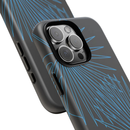 Blue Dandelion Burst Tough Phone Case — Protective Floral iPhone Cover