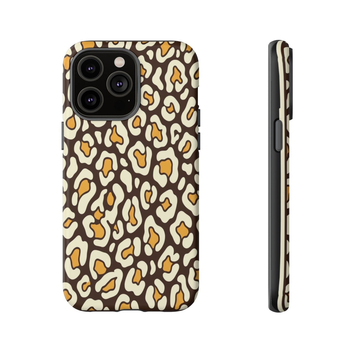 Leopard Print Tough Phone Case — Durable Protective iPhone Cover
