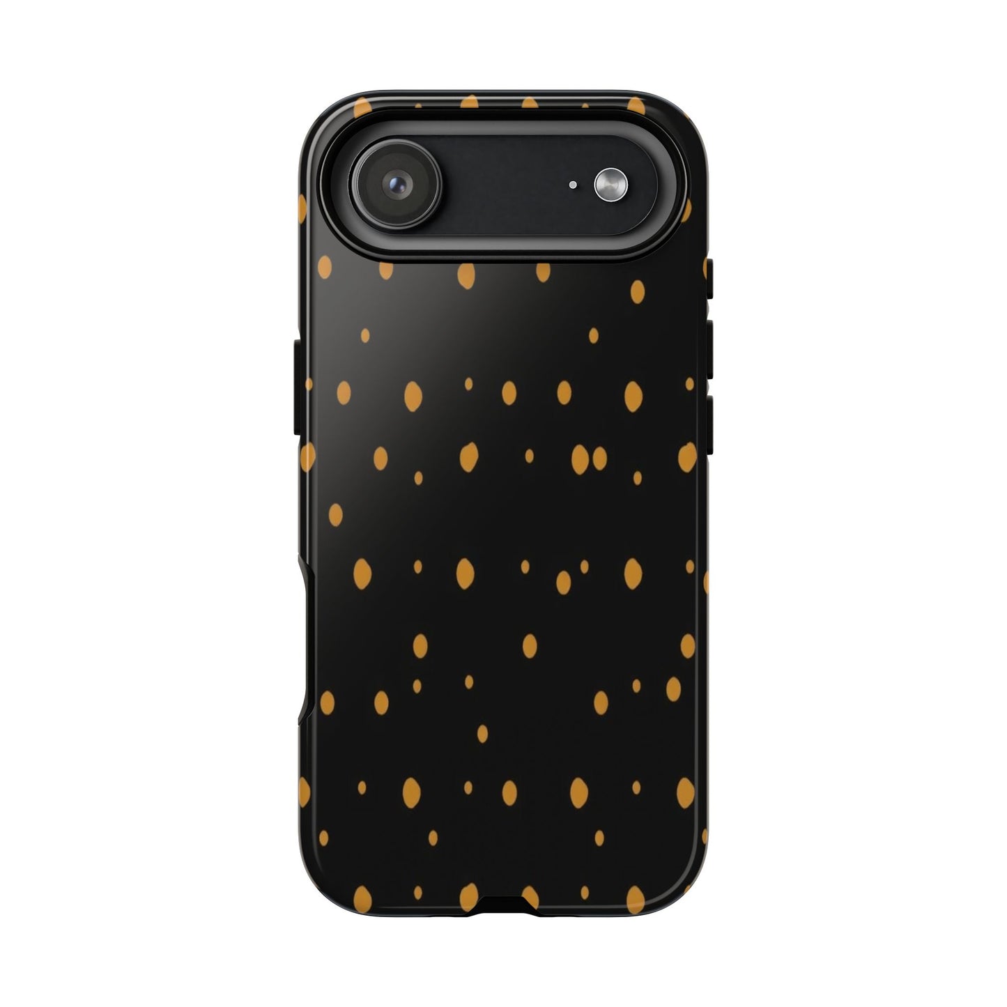 Black & Gold Dot Tough Phone Case — Protective Sparkle Pattern