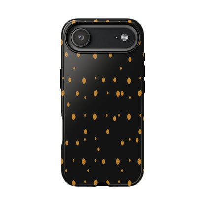 Black & Gold Dot Tough Phone Case — Protective Sparkle Pattern