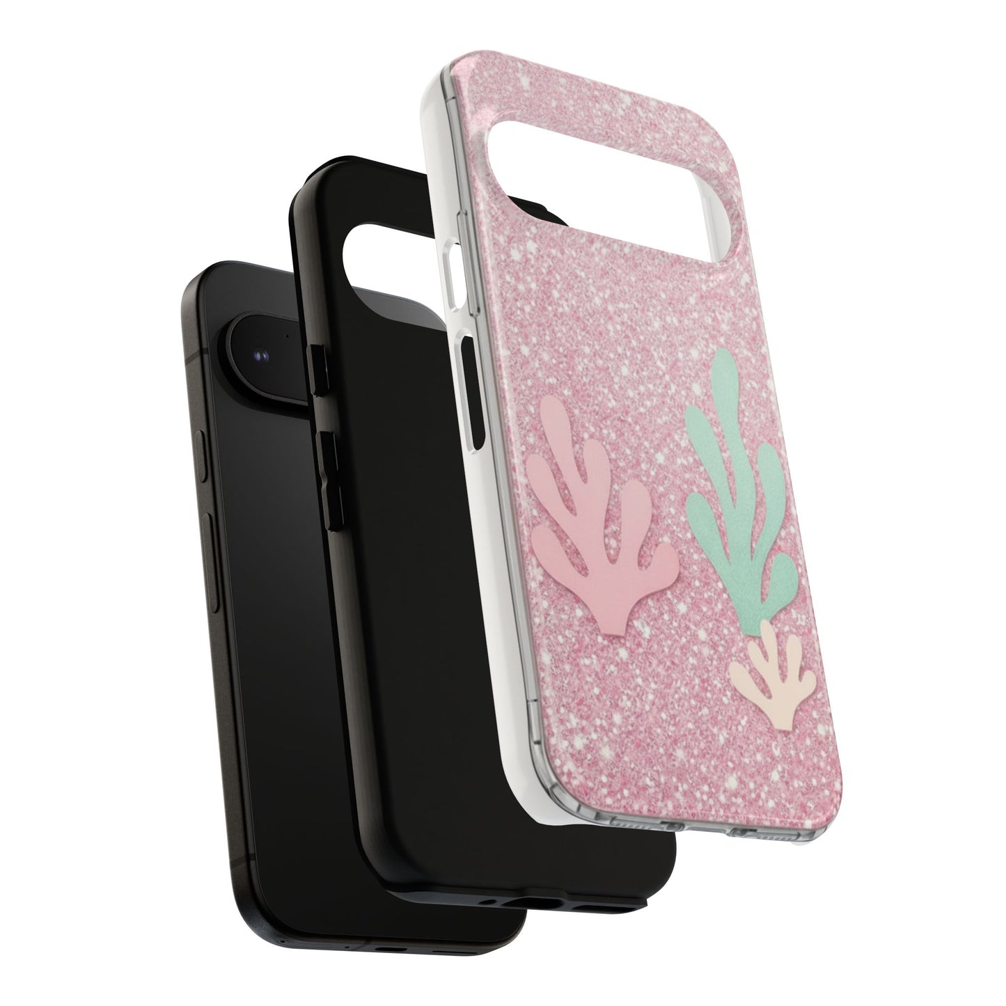 Pink Glitter Seaweed Tough Case - Sparkle Protective Phone Cover