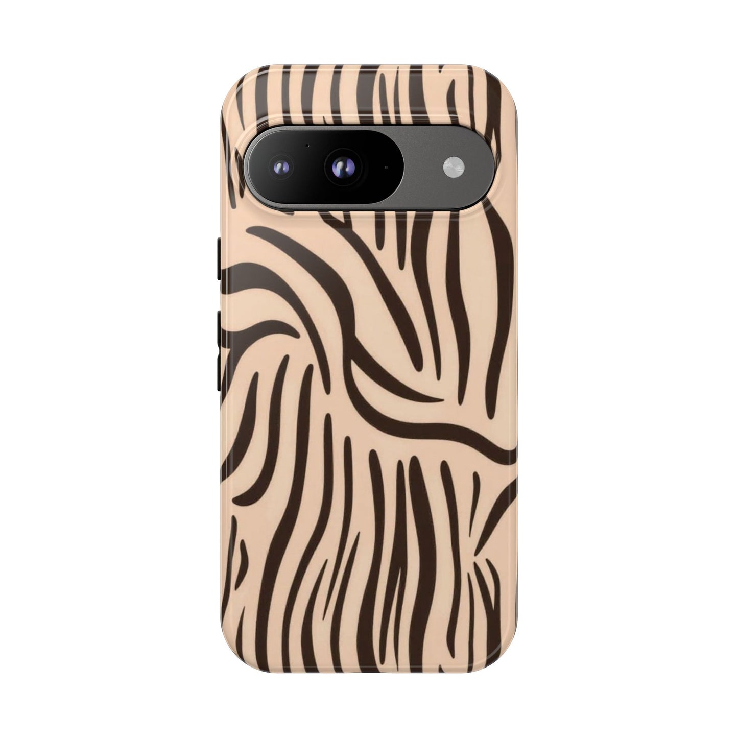 Zebra Stripe Tough Phone Case – Neutral Animal Print Protective Cover